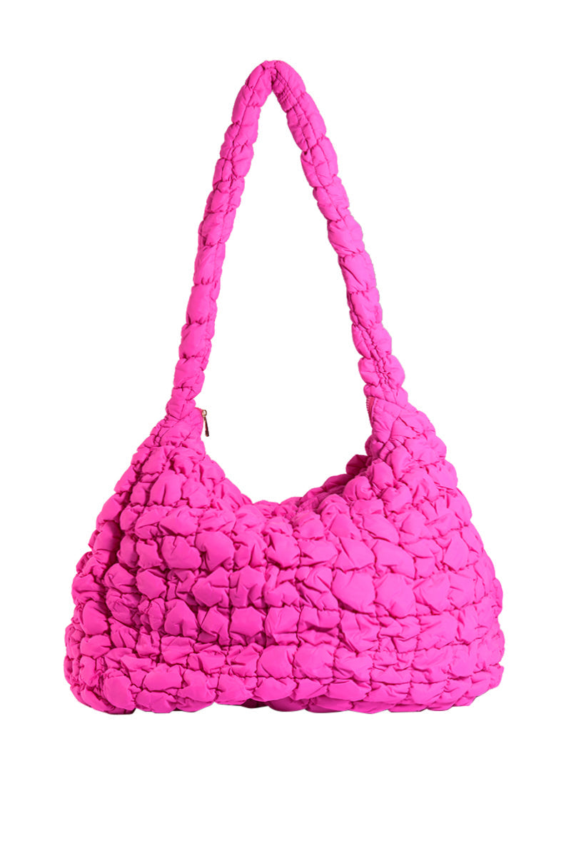 DUFFY RUCHED SHOULDER BAG IN PINK