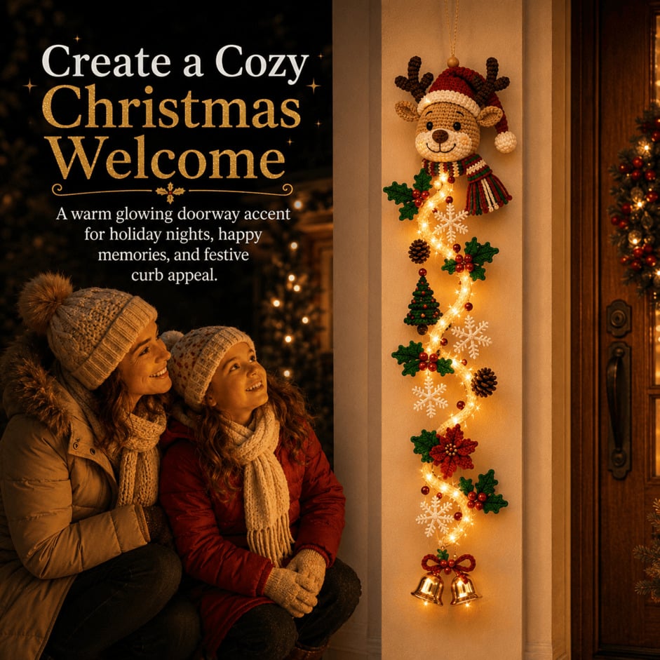 ✨ Glowing Christmas Door Hanger – 6 Festive Designs🎅