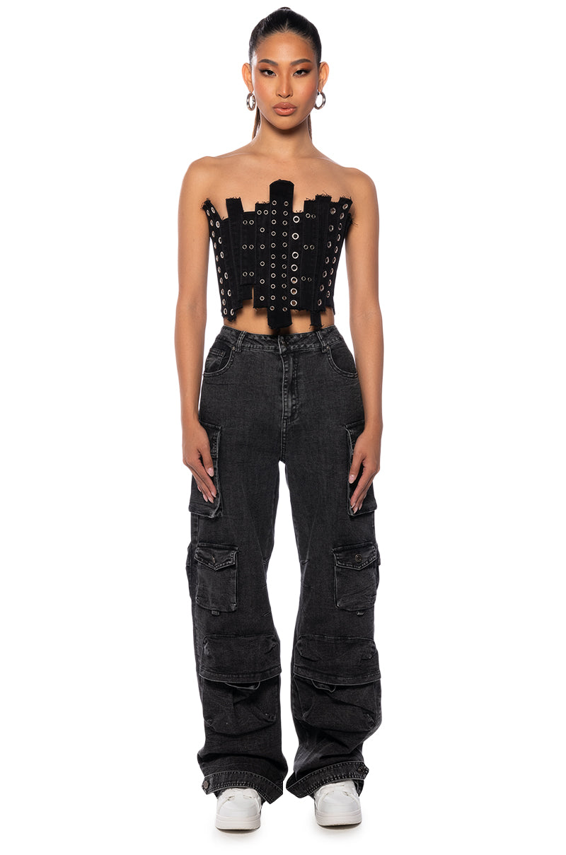 GIVE IT TO ME DENIM CARGO PANT