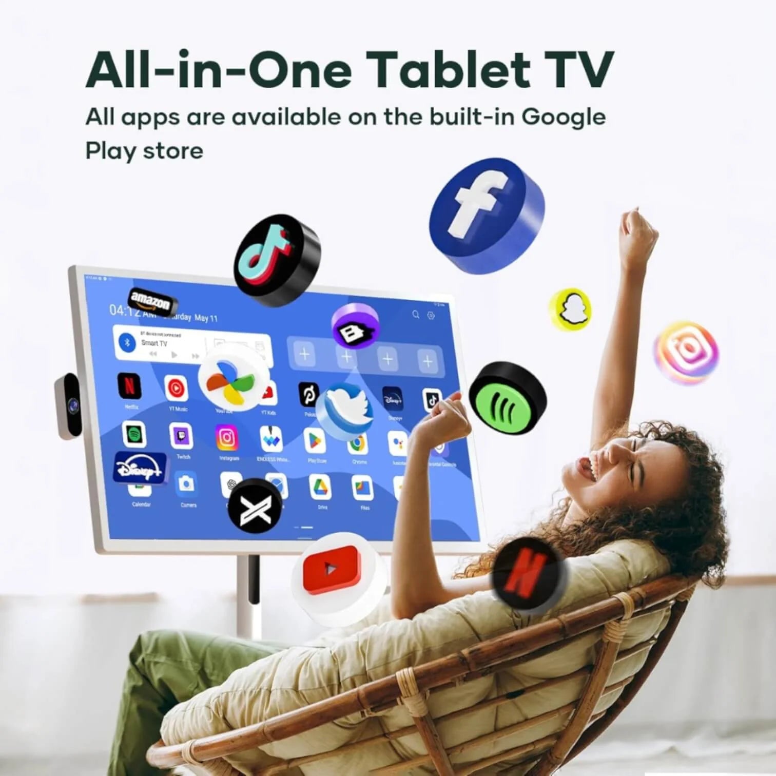 Portable TV Stand with Wheels for 32 Inch TVs